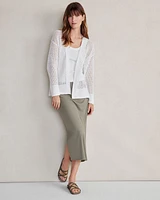 Organic Cotton Linen Open Stitch Cardigan