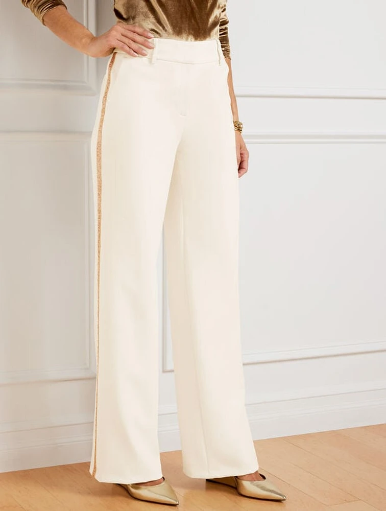 Wide Leg Pants - Sequin Stripe