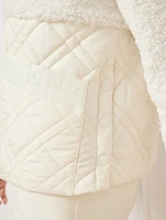 Quilted Sherpa Mixed Media Jacket