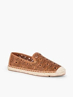 Izzy Perforated Scallop Espadrille Flats