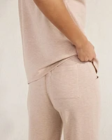 Fleece Pintuck Cropped Wide Leg Pants