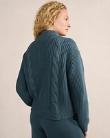 Cotton Mixed Stitch Double-Zip Cardigan