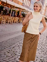 Faux Suede A-Line Skirt