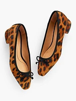 Vanessa Block Heel Pumps - Leopard Calf Hair