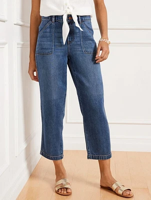 Summerweight Straight Ankle Jeans - Franklin Wash