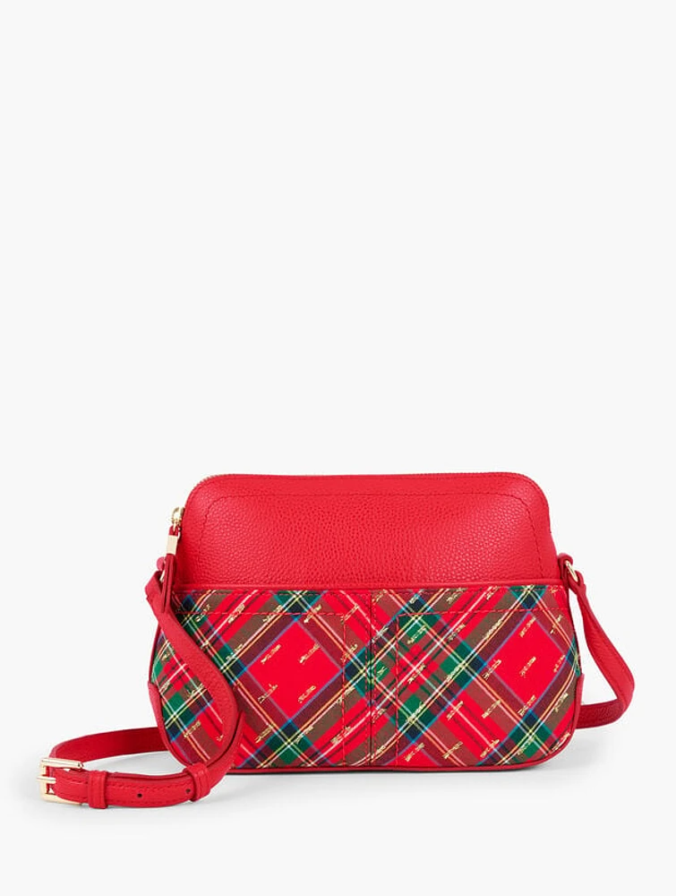 Ellis Leather Crossbody Bag - Plaid