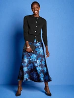 Satin Maxi Slip Skirt - Flourish Floral