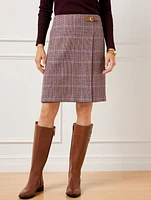 Buckle A-Line Skirt - Plaid