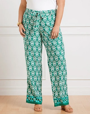 Damask Bouquet Wide Leg Pants