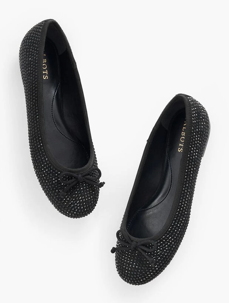 Blair Rhinestone Suede Ballet Flats