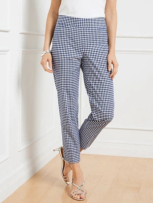 Slim Crop Pants - Preppy Gingham