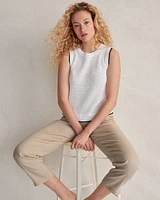 Organic Cotton Linen Open Stitch Sweater