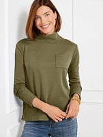 Button Mockneck Pullover