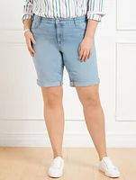 Girlfriend Denim Shorts - Highland Wash