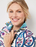 Cotton Button Front Shirt - Blossom Paisley