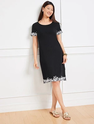 Embroidered Nantucket Slub Shift Dress