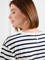 Boxy Crewneck Tee - Park Stripe