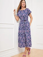 Poplin Fit & Flare Dress - Lexington Floral