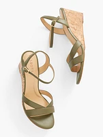 Royce Soft Nappa Wedge Sandals