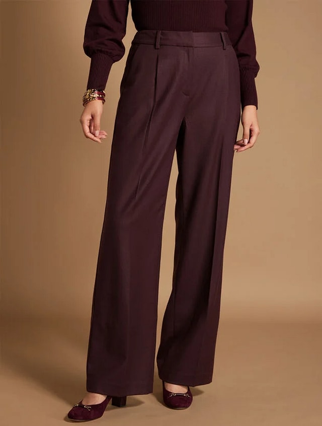 Luxe Italian Stretch Flannel Wide Leg Pants