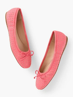 Blaine Soft Sole Studded Nappa Ballet Flats