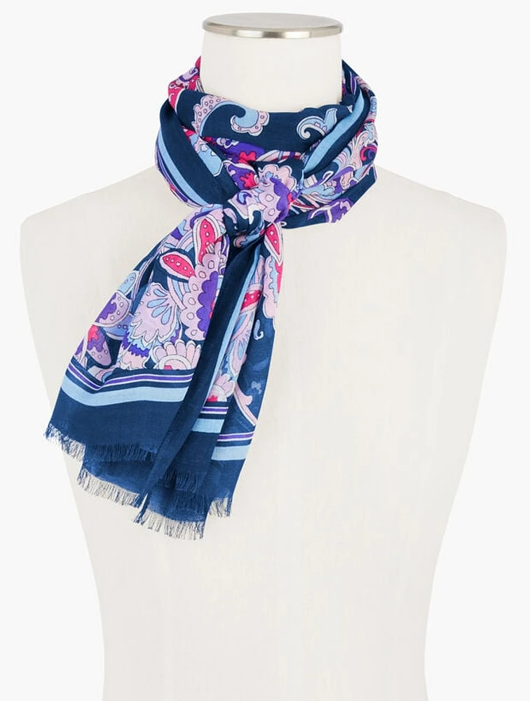 Swirl Floral Oblong Scarf