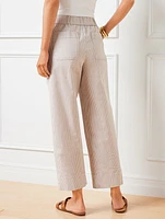 Pull-On Wide Leg Crops - Strolling Stripes