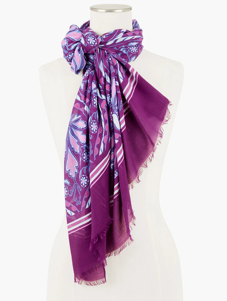 Floral Medallion Oblong Scarf