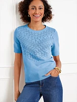 Open Stitch Crewneck Sweater