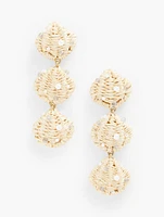 Raffia Seashell Drop Earrings