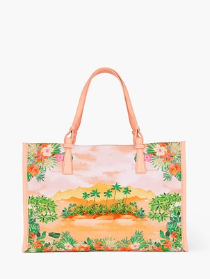 Sunset Horizon Canvas Tote