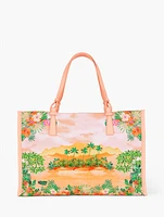 Sunset Horizon Canvas Tote