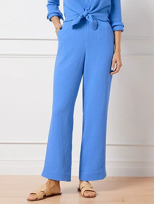 Airy Gauze Wide Leg Pants