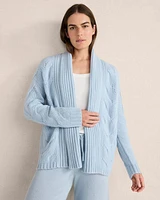 Cashmere Chunky Cable Knit Cardigan