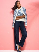 Textured Stitch Sweater Shell - Plaid