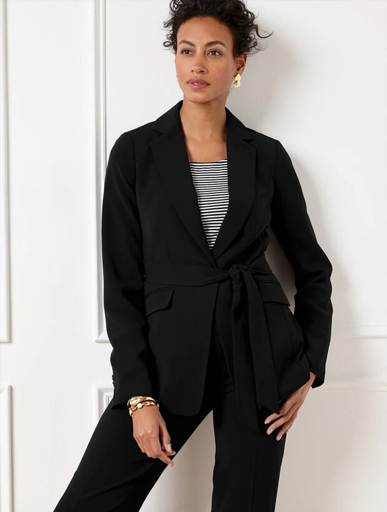 Easy Travel Tie Waist Blazer