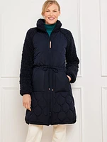 Quilted Sherpa Long Jacket