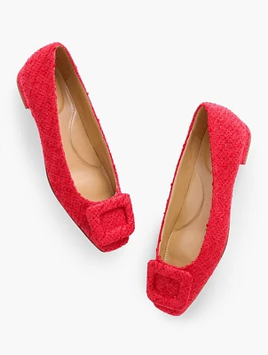 Sutton Buckle Flats - Sequin Bouclé