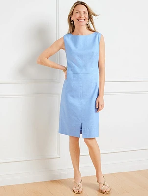 Linen Blend Sheath Dress