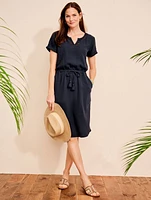 Airy Gauze Popover Shirtdress