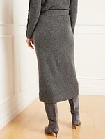 Wool Blend Midi Sweater Skirt