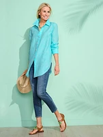 Linen Boyfriend Shirt - Cross Dye