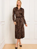 Tie Waist Shirtdress - Leopard