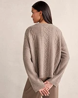 Cashmere Cable Knit Crewneck Sweater