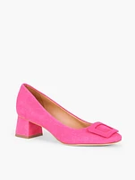 Carlye Buckle Suede Pumps