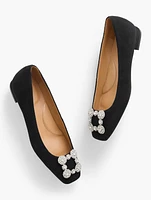 Sutton Embellished Suede Flats