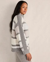 Cashmere Striped Mockneck Sweater