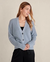 Plaited Cashmere Raglan Cardigan