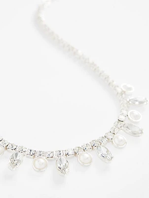 Pearl Crystal Statement Necklace