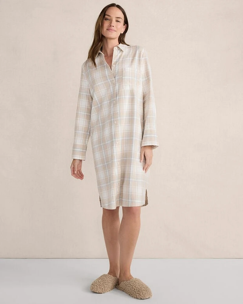 Organic Cotton Plaid Sleep Dress